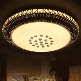 简约LED吸顶灯圆形水晶灯 长方形客厅灯具大气卧室灯温馨房间灯饰
