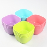 满20个包邮塑料碗彩色四方碗汤碗 快餐米饭碗小碗儿童碗面碗批发