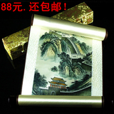 中国北京特色礼物送老外出国商务礼品长城雄风丝绸画中国风纪念品
