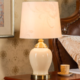 中式方形陶瓷台灯欧式复古装饰现代简约样板房软装客厅卧室床头灯