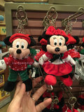 星星香港迪士尼代购 米奇米妮圣诞节款毛绒挂件/包包挂件钥匙扣