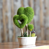 绿色仿真桌面小摆件 创意摆件 爱心小树仿真植物 盆栽