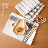 餐布日式餐桌垫纯棉色织条纹格子餐垫简约款食物简约厨房餐布