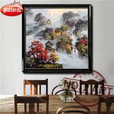 特价定制手绘当代抽象中国风景装饰油画现代客厅书房无框简约挂画
