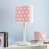 儿童房客厅灯具实木装饰卧室创意欧式台灯 床头灯粉红色花朵白色