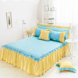 纯棉床罩床套单件全棉儿童卡通床盖1.2米1.5m1.8米床裙防滑2米床
