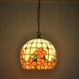 原色玻璃吊灯12寸富贵花圆球贝壳灯西餐厅灯饰蒂凡尼茶餐厅吊灯具