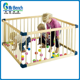 出口实木儿童游戏围栏宝宝防护栅栏婴儿安全学步爬行防推围栏包邮