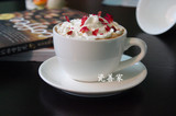 纯白咖啡杯专业拉花咖啡杯卡布奇诺创意杯浓缩咖啡杯港式奶茶杯碟