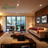 后现代新中式沙发 样板房别墅客厅新中式实木沙发家具样板间定制
