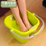 日本进口足浴盆洗脚盆泡脚桶家用手提塑料加厚按摩足疗深桶足浴器