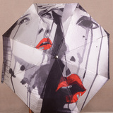 FJ时尚美女复古油画伞晴雨伞 创意全自动折叠伞 防晒太阳伞遮阳伞