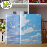 520韩国文具小清新盒装创意彩页天之蓝密码锁本日记本笔记本本子
