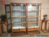 京作 珠宝首饰展柜瓷器茶具展示柜新中式货柜纯实木玻璃射灯柜台
