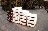 外贸原单 出口日本 实木家具桐木 复古做旧 三斗柜橱 床头柜 3