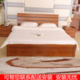 简约现代床实木质高箱气动床1.5米1.8米板式床单人双人储物床特价
