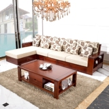 新中式实木沙发海棠木客厅沙发茶几组合转角L型小户型木头沙发