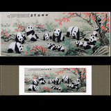 中国特色工艺品丝绸织锦画 熊猫 出国外事礼品 送老外的礼物