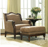 美式古典三人沙发仿古做旧布艺/欧式实木家具时尚客厅沙发特价