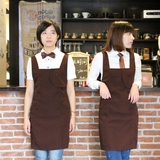F2网咖啡陪你水果甜品奶茶花店美甲发围裙定制做LOGO工作制服包邮