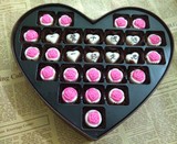 包邮生日妇女节礼物刻字diy手工巧克力心形 礼盒装 创意代可可脂