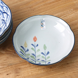 日式创意陶瓷盘子碟子寿司碟 家用陶瓷菜盘西餐牛排盘8寸手绘餐具