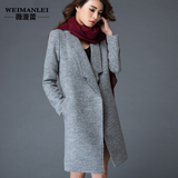 毛呢外套女2015秋冬装新款韩版修身中长款呢子茧型加厚羊绒大衣女