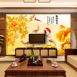 5D电视背景墙壁纸3D 客厅壁画卧室墙纸现代中式墙布 无缝家和富贵