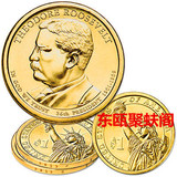 全新美国第26枚1元硬币罗斯福纪念币自由女神总统币 美金外国钱币