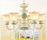成都展厅欧式吊灯客厅灯田园风格白色树脂灯简约卧室餐厅灯具