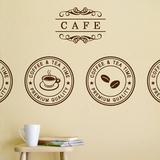 咖啡馆圆形标识贴纸咖啡壶标志贴画墙画壁纸贴图西餐厅冷饮店铺贴