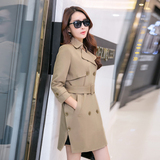 高端设计2016风衣女中长款2016秋装新款韩版显瘦大码时尚英伦外套