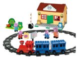 英國Peppa Pig 佩佩豬粉紅豬小妹火車站套裝積木兼容樂高得寶玩具