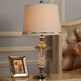 多伦创意时尚简欧式台灯奢华卧室床头灯现代玻璃水晶台灯简约客厅