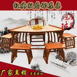 实木茶桌茶台 榆木茶艺桌 扇形茶桌 功夫茶桌仿古中式家具特价
