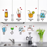 可移除时尚创意厨房卡通随意贴冰箱橱柜食物简约瓷砖玻璃装饰贴纸