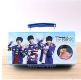 包邮TFBOYS铅笔盒四层密码锁文具盒韩国多功能可爱小学生笔袋男女