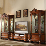 欧式实木电视柜组合 美式家具套装 客厅电视墙柜小户型酒柜储物柜