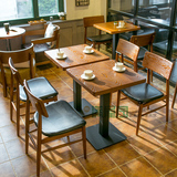 咖啡厅桌椅 西餐厅桌椅 纯实木 水曲柳 休闲椅 牛排店茶餐厅桌椅