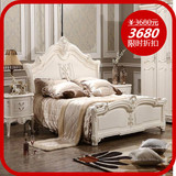 欧式床实木床双人床公主床1.8m婚床开放漆法式木纹床象牙白色描银