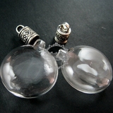 33mm 透明 平圆 玻璃罩 空心玻璃球DIY (玻璃罩+配件 ）1830033