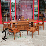 古典红木家具纯实木100%小叶红檀鸡翅木刺猬紫檀功夫茶台办公茶桌
