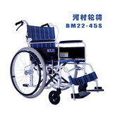 日本河村航钛合金轮椅折叠轻便便携免打气防爆老年人代步车手推车