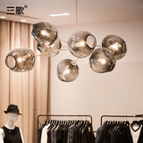 玻璃球魔豆吊灯 艺术别墅圆球分子创意客厅美式餐厅 北欧餐桌吊灯