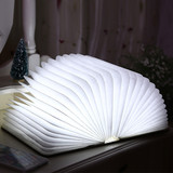LED折叠书本灯小夜灯 USB充电欧式台灯 木质折纸翻页夜灯创意礼品