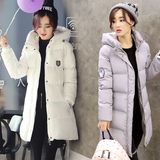韩国女款棉服2015新款中长款学生冬装加厚宽松保暖大码潮羽绒棉衣