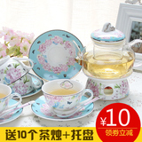 陶瓷简约家用花茶杯英式下午茶茶具耐热玻璃透明过滤泡花茶壶套装