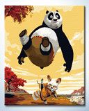 特价包邮数字油画diy手绘安徒生儿童动漫卡通数码彩绘功夫熊猫
