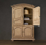 法式做旧实木衣柜美式复古原木色卧室衣柜简约欧式储物衣柜可定制