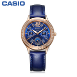 卡西欧(CASIO)手表 SHEEN女士商务休闲皮带镶钻女表SHE-3030GL-2A